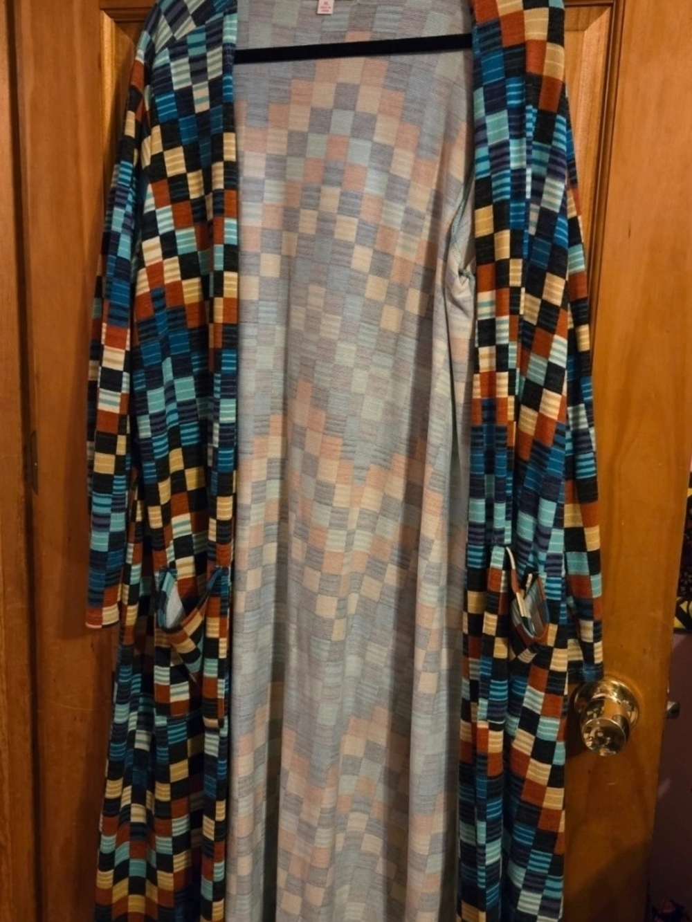 Lularoe Multicolor Geometric Long Open-Front Women's Sweater Cardigan
